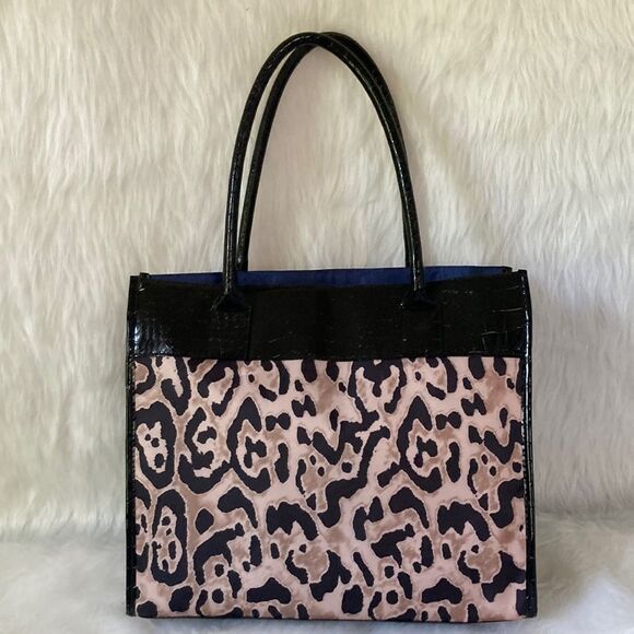 Cheetah Print Tote Bag Animal Print Black and Tan - Picture 1 of 5